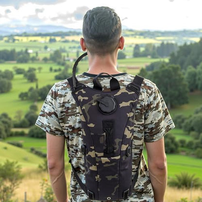 4 Pack Tactical Hydration Backpack with 3L Water Bladder Military Daypack Water Backpack Lightweight Hydration Back Pack for Running Cycling Climbing Hiking for Men Women - style: Dark Camo