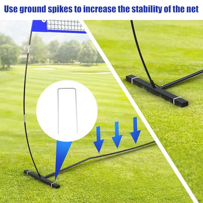 Volleyball Net, 14FT Portable Volleyball Net for Backyard, Adjustable Height and Instant Setup, Professional Freestanding Training Practice Set for Indoor and Outdoor with Carry Bag