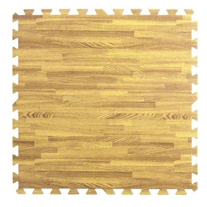 100 Sq. Ft 3/8 Inch Thick Printed Foam Tiles Interlocking Foam Mat, (24" x 24", 25 pcs), Light Wood Oak Grain Style, Protective Flooring for Home, Exercise or Trade Show - color: Oak