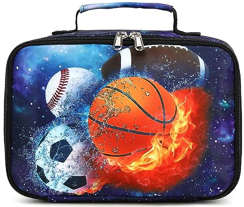 LEDAOU Lunch Box Kids Insulated Lunch Bag Boys Girls Toddler Reusable Lunchbox for School Picnic Hiking - color: Blue