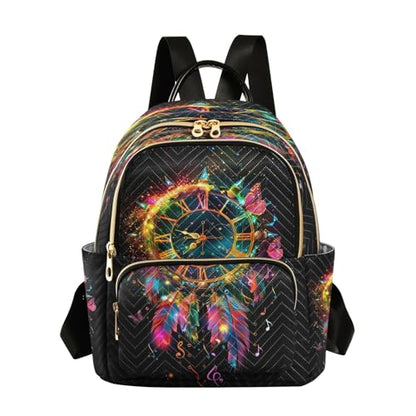 SUABO A Clock with Roman Numerals Backpack Purse Ladies Rucksack Travel Shoulder Bag Casual Daily Backpack - color: A Clock With Roman Numerals, size: Small