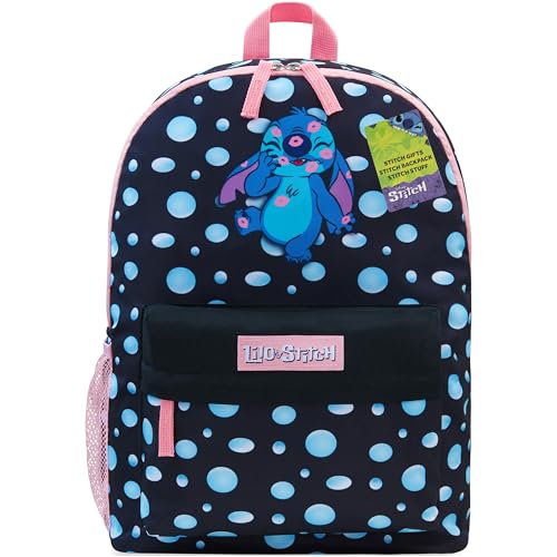 Disney Stitch Backpack for Girls Teens School Bag Kids Book Bag School Supplies Gifts (Black) - color: Black
