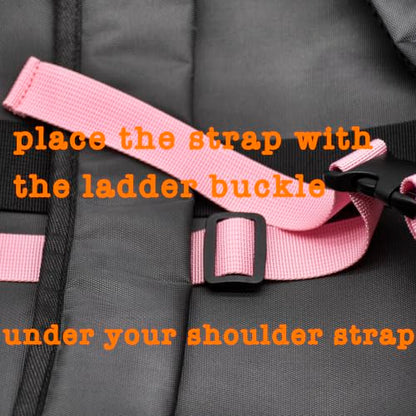 Backpack Chest Strap, Universal Add on Adjustable Sternum Strap, Chest Belt Replacement, with Heavy Duty Quick Release Buckle Clip, for Travel, Hiking, Camping, School - color: Pink