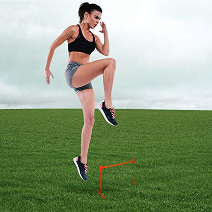Trademark Innovations Set of 6 Adjustable Height 6", 9", 12" Speed Training Plyometric Hurdles - color: Orange
