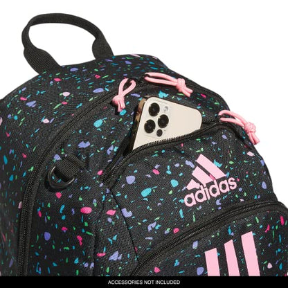 adidas Creator School Backpack for Girls & Boys — Durable Bookbag - color: Speckle Black/Bliss Pink/Black