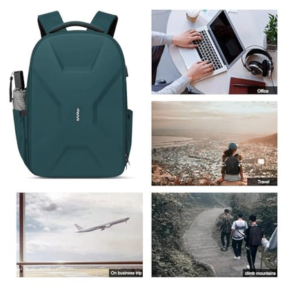 MOSISO 15.6-16 inch 35L Laptop Backpack with USB Charging Port for Women Men, Waterproof Hardshell Travel Business Computer Bag, Anti-Theft Daypack with Luggage Strap, Teal Green - color: Teal Green