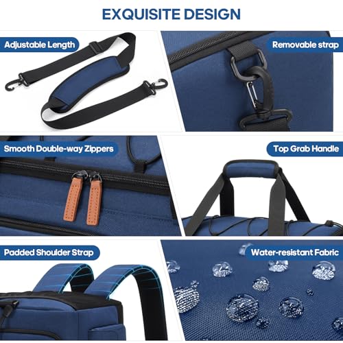 Gym Bag for Men and Women with Shoe & Laptop Compartment Sport Duffle Bag - color: Blue