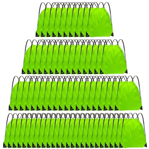 Grneric Drawstring Backpack Bulk 70Pcs String Backpack Drawstring Bags Cinch Bag Sackpack for Men Women Gym(Light Green) - color: Light Green