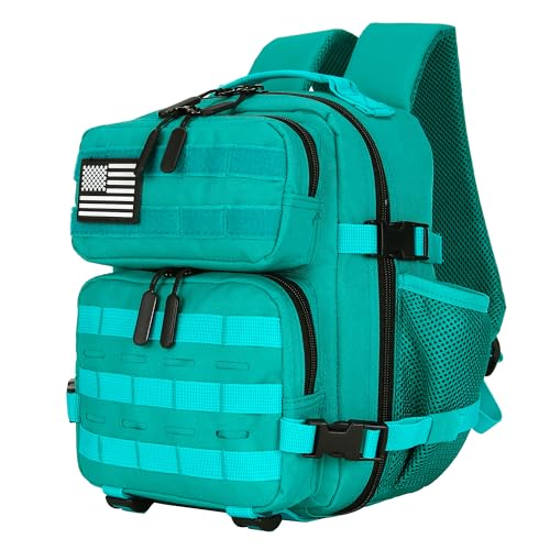 9L Mini Tactical Backpack for Men and Women Tactical Backpack Small for Hiking Small Tactical Bag Fitness Pack - color: Blackish Green