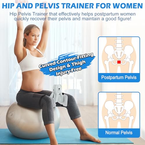 3rd Gen Inner Thigh Leg Train Exercisers 0-100 lbs Adjustable Resistance with Leg Straps Band Pelvic Floor Kegel Hip Exercise Workout Equipment Pilates Women Men - color: White