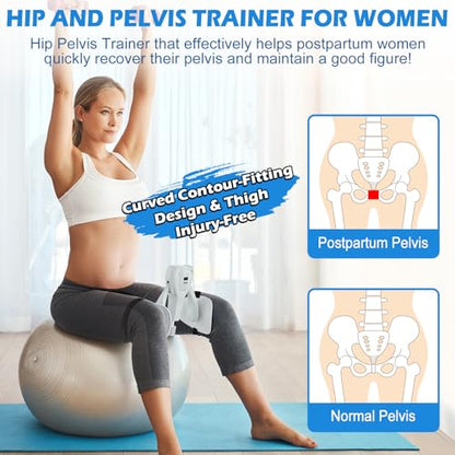 3rd Gen Inner Thigh Leg Train Exercisers 0-100 lbs Adjustable Resistance with Leg Straps Band Pelvic Floor Kegel Hip Exercise Workout Equipment Pilates Women Men - color: White