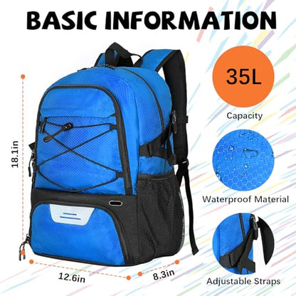 Goloni 35L Basketball Bag,Basketball Backpack with Shoe and Ball Compartment,Backpack for Soccer, Volleyball - color: Blue