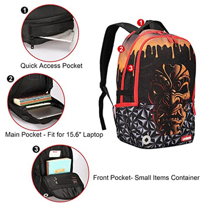 Graffiti Backpack for School, 20L Casual Daypack, Designer Laptop Backpack for 15.6 Inch Laptop - color: Warrior Pattern