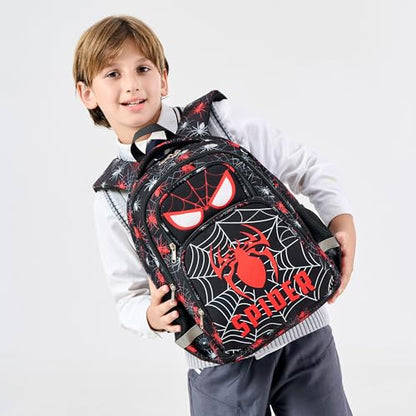 abshoo Cute Spider School Backpack For Boys Elementary Kindergarten Kids School Bag (Spider Black) - color: Spider Black