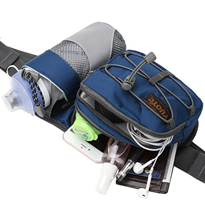 Waist Pack with Water Bottle Holder for Running Walking Hiking Fanny Pack Hydration Belt - color: Blue