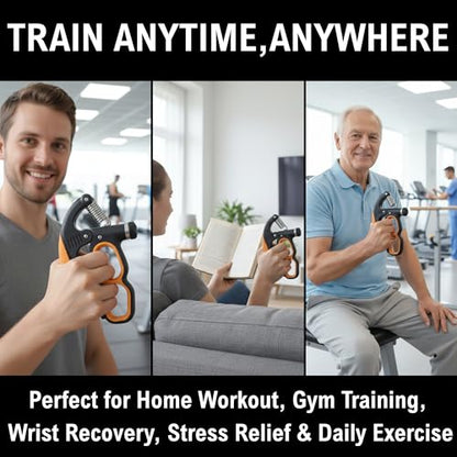 Grip Strength Trainer, 22-330Lbs Adjustable Resistance Forearm Strengthener, Hand Grip Strengthener with Counter, Heavy-Duty Grip Trainer for Wrist & Finger Exercise