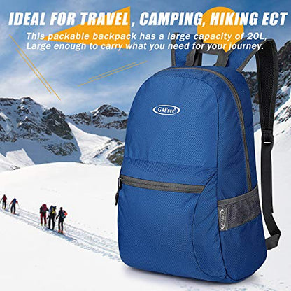 G4Free 20L Lightweight Packable Backpack Travel Hiking Daypack Foldable Backpack for Men Women - color: B-teal