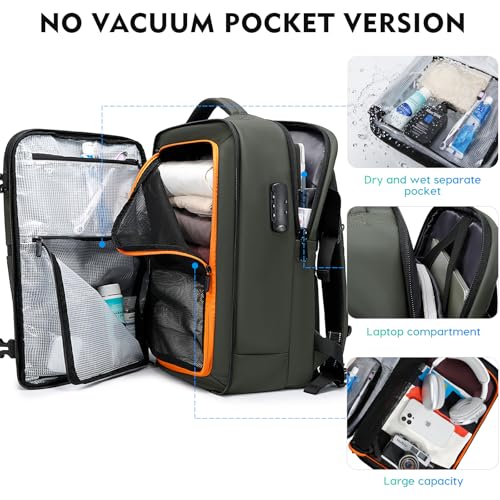 BANGE Travel Backpack with TSA lock version can hold 15.6 inch Laptop suitable Daily Commute and Overnight Flight Approved Anti-theft Bag - color: Green
