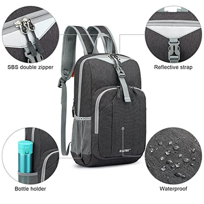 G4Free Mini 10L Hiking Daypack Small Hiking Backpack Cycling Compact Shoulder Backpack Outdoor for Men Women(Dark Grey) - color: Darkgray