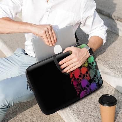 14 15 15.4 15.6 inch Laptop Handle Bag Computer Bag, Pouch Holder Notebook Sleeve Cover Soft Case Compatible for Dell,Lenovo,Toshiba HP, Asus Notebook-Colorful Skulls - color: Colorful Skulls