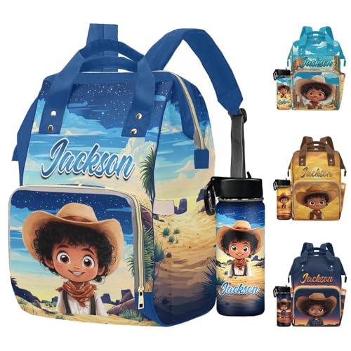 Newcos Custom Diaper Backpack Mommy Bag, Personalized Diaper Bag with Name, Customized Baby Diaper Bag Monogram Backpacks Nursing Bags Water Bottle for New Mom Newborn Women Men Dad Mothers Day Blue - color: Patten 13
