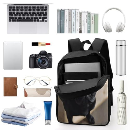 Travel Laptop Backpack Slim Durable Lightweight Back Pack Cute Black Pug Dog Puppy Small Backpack For Women Men - color: Black Pug Dog Puppy