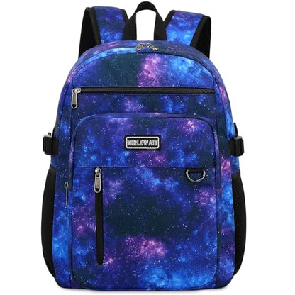 MIRLEWAIY Classical School Backpack Lightweight Bookbag Casual Daypack Travel Work Bag For Teenagers College Girls boys - color: Black Purple