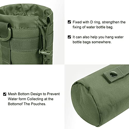 3 Pack Molle Pouch Combo Water Bottle Pouch Holder Tactical Molle Pouches Compact Utility Waist Bag Pack - color: Combo A:Green