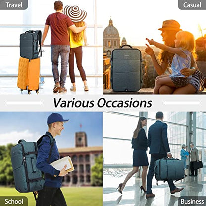 Lubardy Travel Backpack for Men Women 17 Inch Flight Approved Carry on Backpack Waterproof Large 40L Luggage Daypack Business College Weekender Overnight Laptop Backpack with 3 Packing Cubes, Blue - color: Blue(backpack With 3 Packing Cubes)