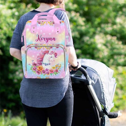MyPupSocks Custom Diaper Bag Backpack with Personalized Name - Lovably Yours, New Mom and Precious Newborn Daughter Granddaughter - color: Style 3