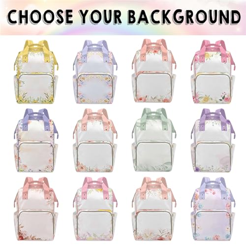 MyPupSocks Personalized Elephant Diaper Bag Backpack for Mom Daughter Granddaughter - Customized Nappy Mommy Bag Backpack Diaper Bag with Name - color: Style 6