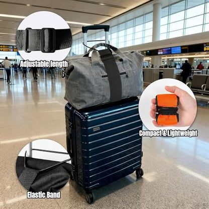 Luggage Straps for Suitcases，Multi-Use Strong Adjustable Luggage Connector Straps, Durable, Waterproof, Bungee Straps，Travel Suitcase Essential Travel Essentials (Green 2PCS) - color: 2Pcs Green