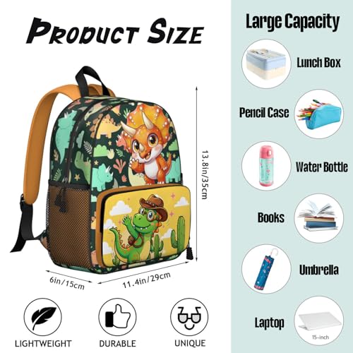 Toddler Backpack for Kids 4-6 – Cute Dinosaur Greeting Kids Backpack, Adorable Preschool Kindergarten Daycare Bag with Padded Straps & Chest Clip, Small Backpack for Kids Travel & Gift - color: Cute Dinosaur