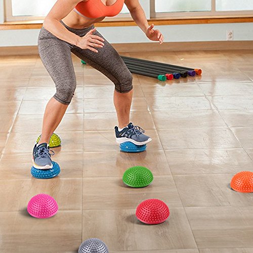 VGEBY Massage Semi Circle Ball, Foot Massage Half Ball Balance Exercise Pods Spiky Kit for Deep Tissue (Color : Silver)
