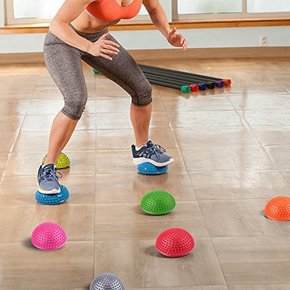 VGEBY Massage Semi Circle Ball, Foot Massage Half Ball Balance Exercise Pods Spiky Kit for Deep Tissue (Color : Silver)