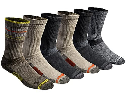 Eddie Bauer Men's Dura Dri Moisture Control Crew Socks (6 & 12 Packs) - color: Olive Assorted (6 Pairs)