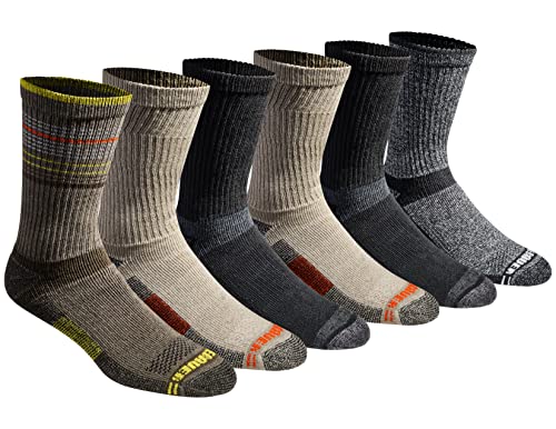 Eddie Bauer Men's Dura Dri Moisture Control Crew Socks (6 & 12 Packs) - color: Olive Assorted (6 Pairs)