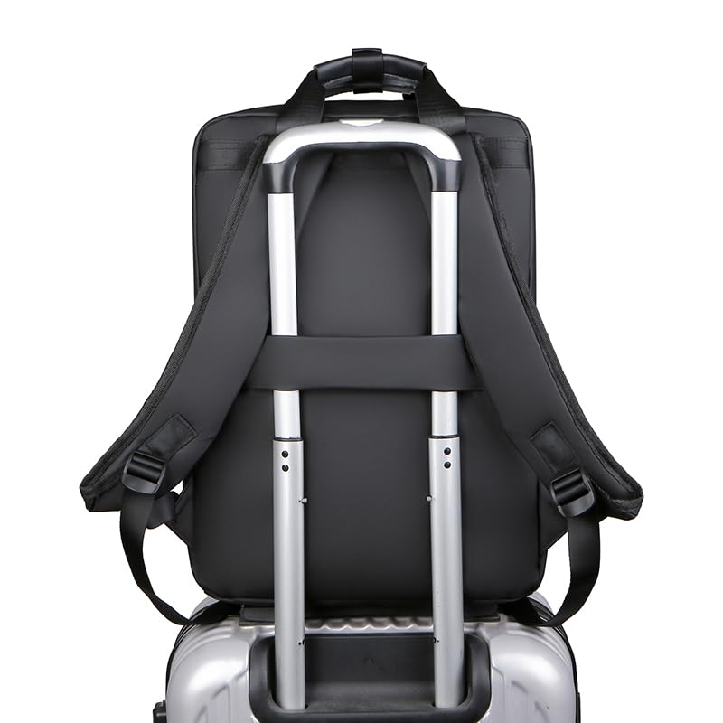 Kamlui Laptop Backpack for Men 15.6 Inch 16 Travel Large Capacity Purse Computer Bag - color: Black286