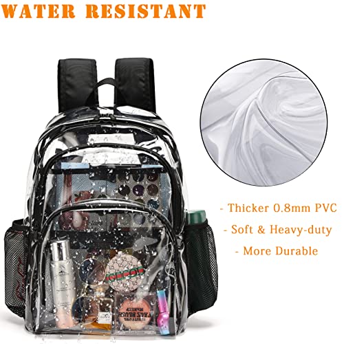 Clear Backpack, Clear Bag Stadium Large See Through Bookbag Heavy Duty PVC Transparent Backpacks for School - color: Yellow-1pack