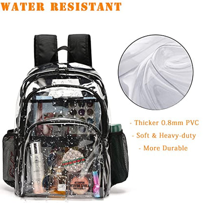Clear Backpack, Clear Bag Stadium Large See Through Bookbag Heavy Duty PVC Transparent Backpacks for School - color: Yellow-1pack