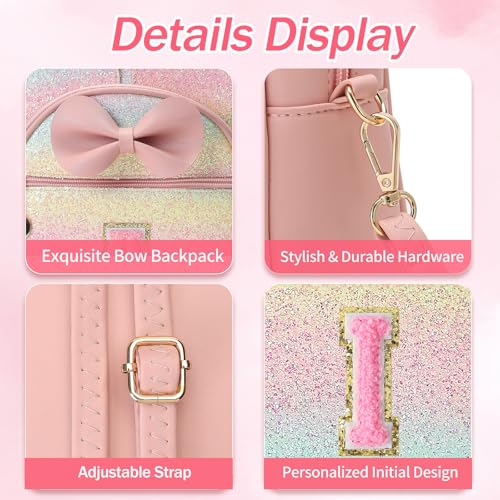 Birthday Gift for 2 3 4 5 6 7 8 9 10 Year old Girls Personalized Initial Mini Backpack Purse for Toddler Kids-Shine-I - color: Shine, style: I