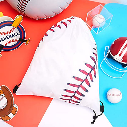 Frienda Baseball Drawstring Backpack Bag Baseball Drawstring Party Favor Bags for Gym Sports Teams(60 Pieces)