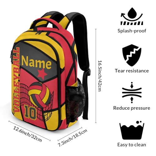 Volleyball Red Gold Customized Waterproof Backpacks Shoulders Daypacks - color: Muilti 24