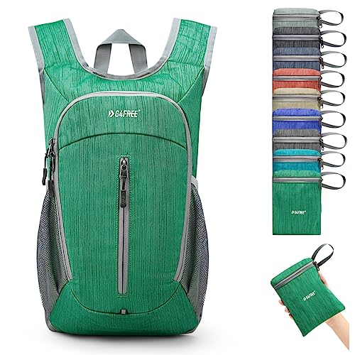 G4Free 10L Hiking Backpack Small Travel Hiking Daypack Lightweight Packable Backpack Casual Foldable Shoulder Bag - color: Green