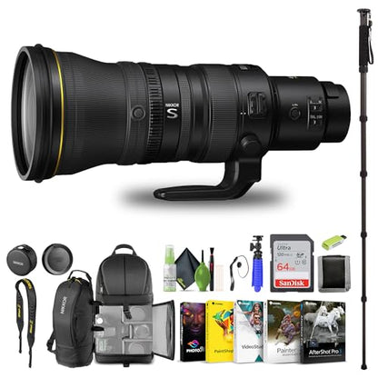 Nikon NIKKOR Z 400mm f/2.8 TC VR S Super-Telephoto Lens for Nikon Z-Series Mirrorless Cameras (20111) + 64GB Memory Card + Backpack + Monopod + Card Reader + Corel Photo Software + More