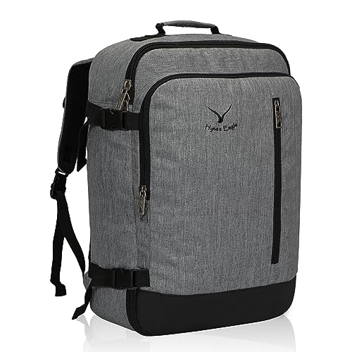 Hynes Eagle Carry on Backpack 38L Large Travel Backpack for Women Flight Approved Weekender Bag Laptop Backpack Men 15 inches Black Grey 2023 - color: Black Grey 2023