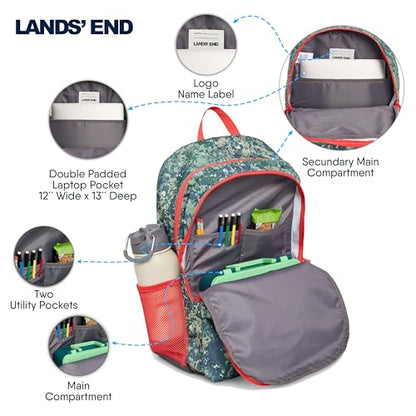 Lands' End Unisex Kids Large ClassMate Lightweight Durable Elementary School Backpack, Dusty Olive - color: Dusty Olive
