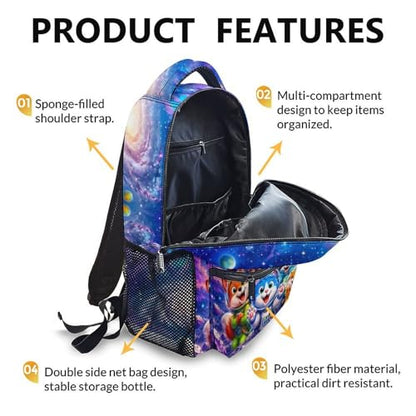 Kids Backpack Toddlers Custom Astronaut Backpacks for Boys Girls, 17in Lightweight Cute Funny Animal School Bookbag for Kindergarten Preschool Elementary - color: Brown