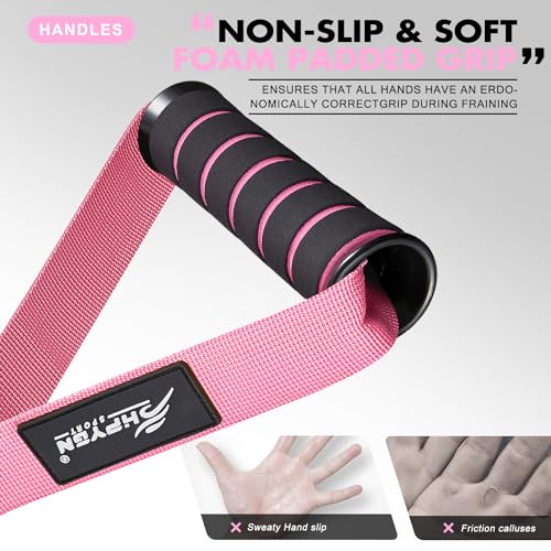HPYGN Exercise Handle, Replacement Fitness Equipment for Pilates, Yoga, Strength Trainer, Pull Down Home Gym Red, Grey, Blue Working Out Handle - color: Pink