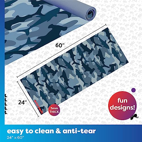 Antsy Pants Yoga Mat for Stretching and Yoga - color: Blue Shark